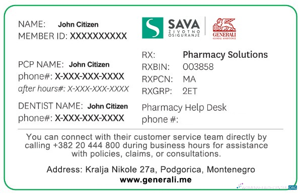 Download Montenegro health insurance card Photoshop template